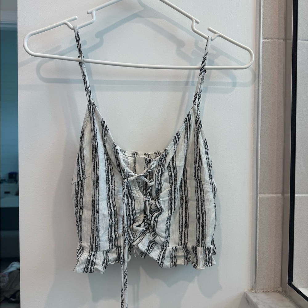 Xhilaration Black and White Striped Camisole